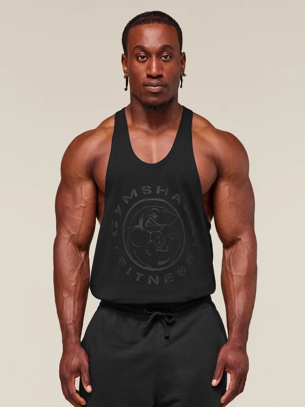 Gymshark Unisex Black Legacy Stringer Tank Top